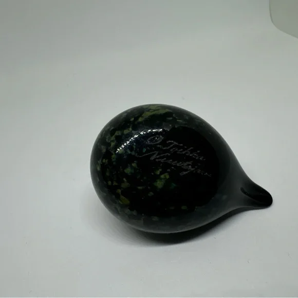 Very Rare Signed Oiva Toikka Nuutajarvi Finland small glass bird Goldcrest